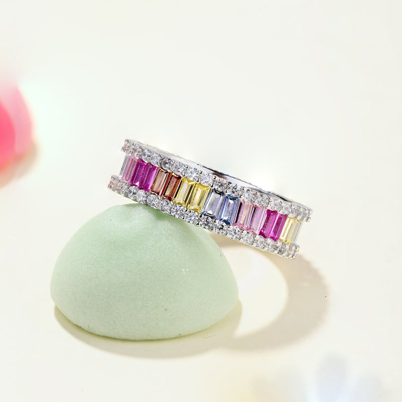 Radiant Pastel Eternity Band