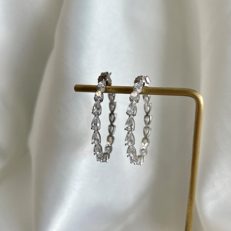 Luxe Pear-Cut Hoop Earrings