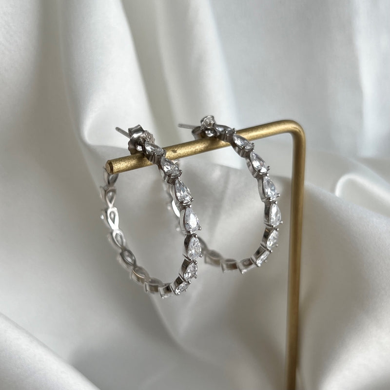 Luxe Pear-Cut Hoop Earrings