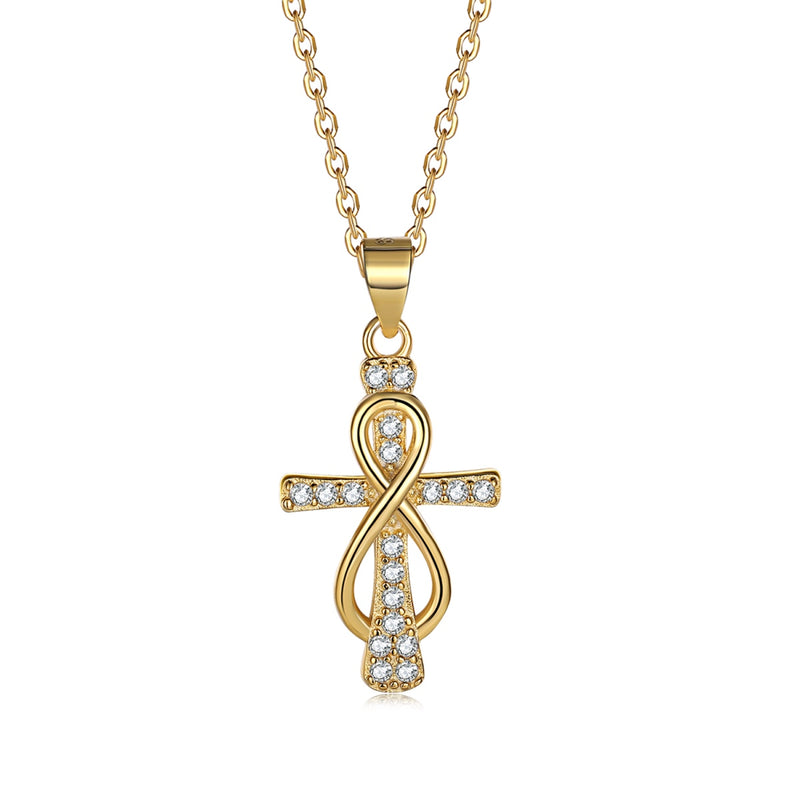 Golden Eternal Cross Necklace