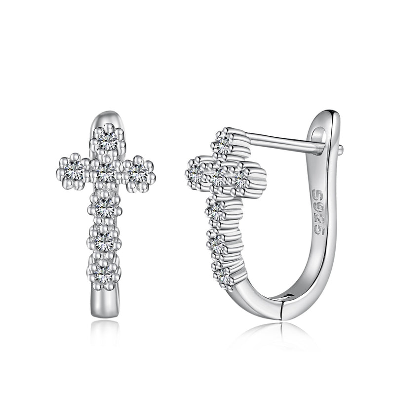 Stellar Cross Hoop Earrings