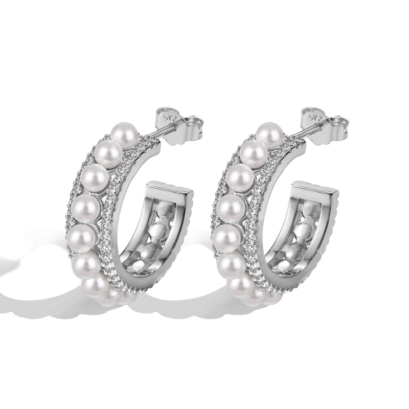 Pearl Elegance Hoop Earrings