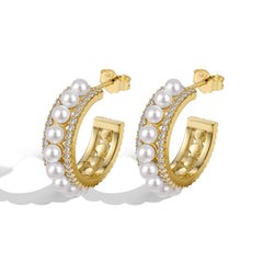 Pearl Elegance Hoop Earrings