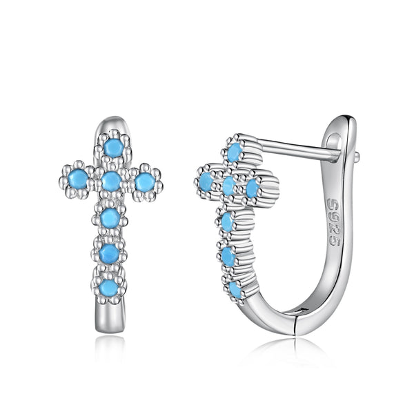 Stellar Cross Hoop Earrings