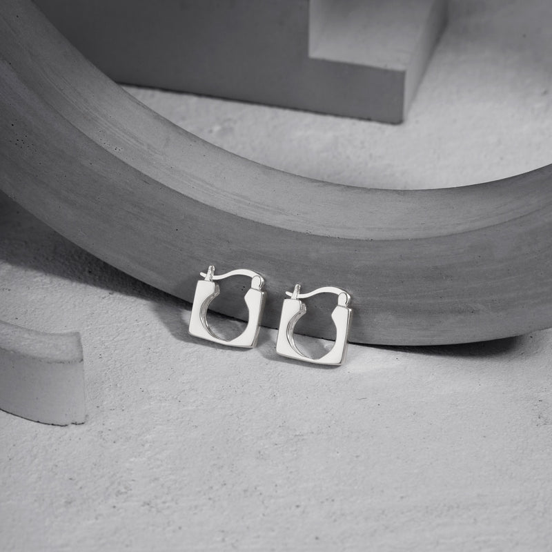 Modern Square Hoop Earrings