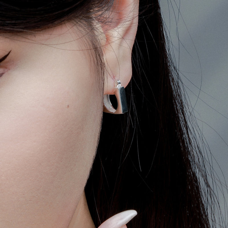 Modern Square Hoop Earrings