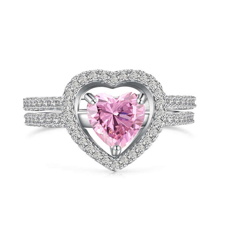 Radiant Heart Halo Ring