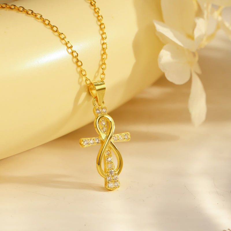 Golden Eternal Cross Necklace