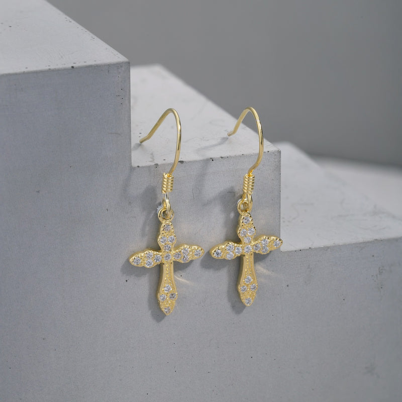 Golden Cross Grace Earrings