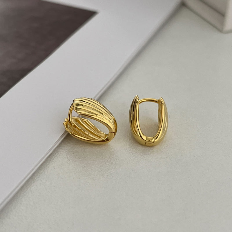 Golden Shell Hoop Earrings