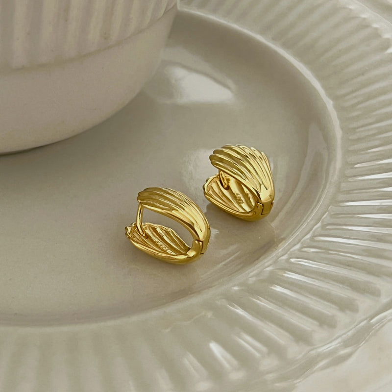 Golden Shell Hoop Earrings