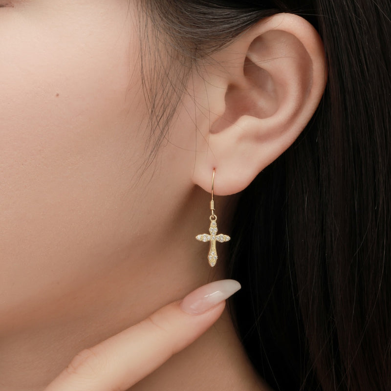 Golden Cross Grace Earrings