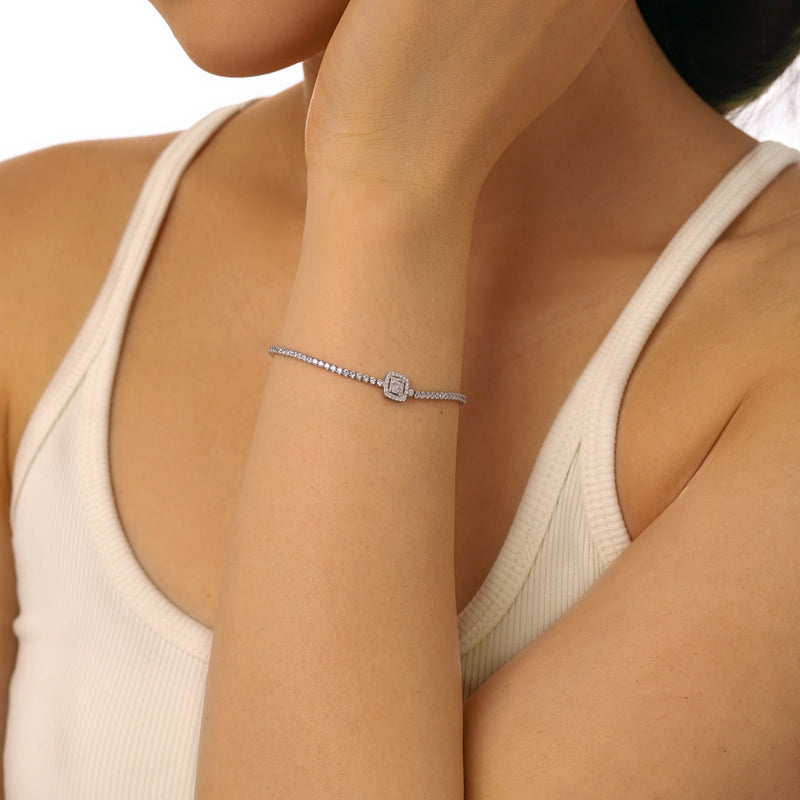 Radiant Halo Zircon Bracelet