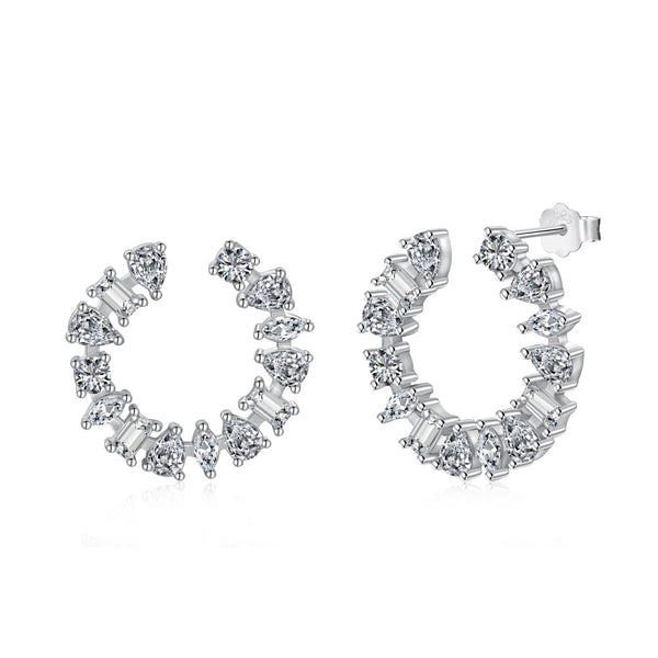 Radiant Pear-Shaped Zircon Hoop Earrings