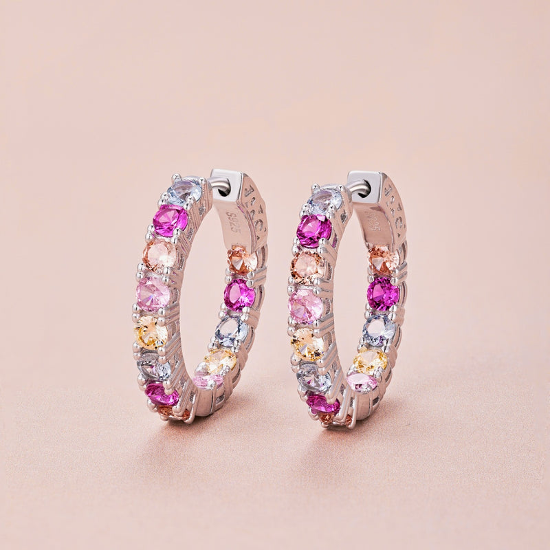 Prismatic Radiance Hoop Earrings