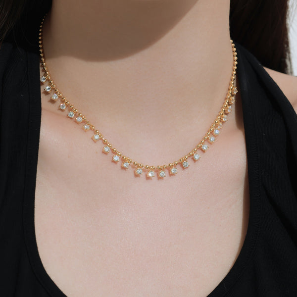 Golden Beaded Elegance Necklace