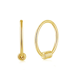 Golden Spiral Hoop Earrings