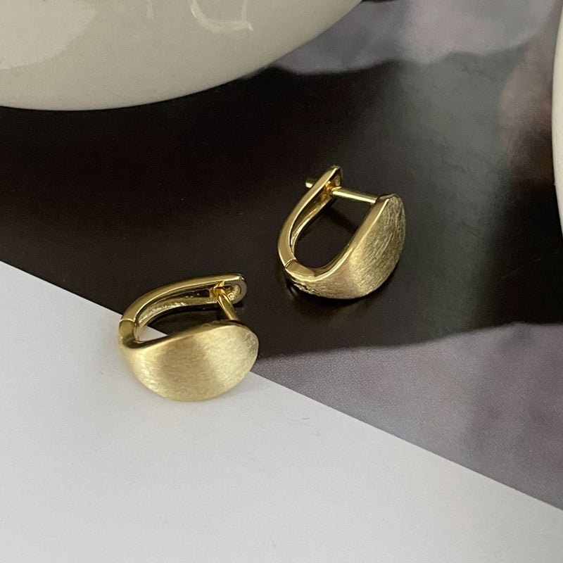 Matte Gold Sculpted Hoop Earrings