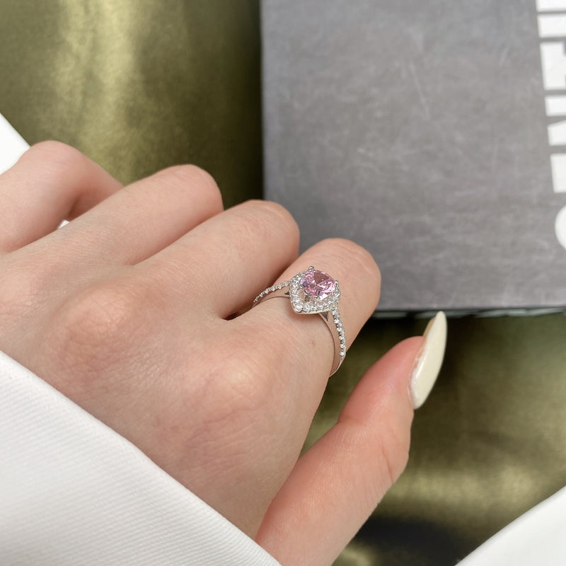 Pink Blossom Pear-Cut Zircon Ring