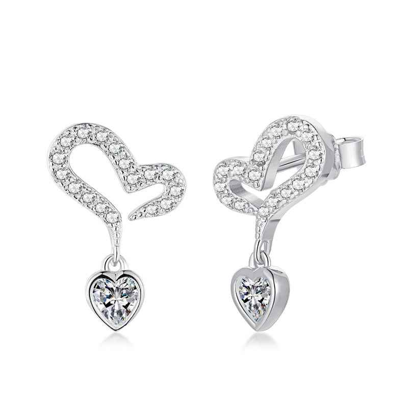 Golden Heart Charm Earrings