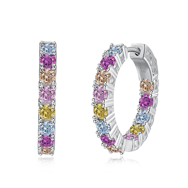 Prismatic Radiance Hoop Earrings