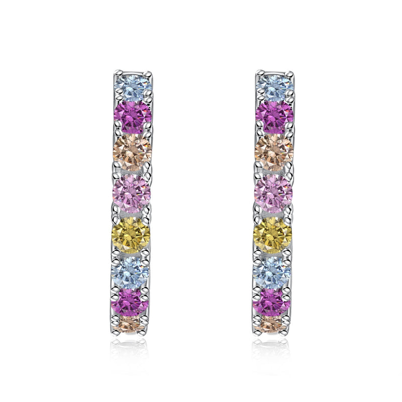 Prismatic Radiance Hoop Earrings