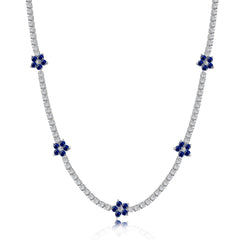 Midnight Sapphire Bloom Necklace