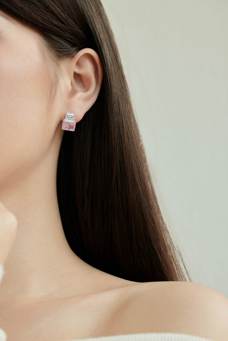 Radiant Cut Gemstone Earrings Collection