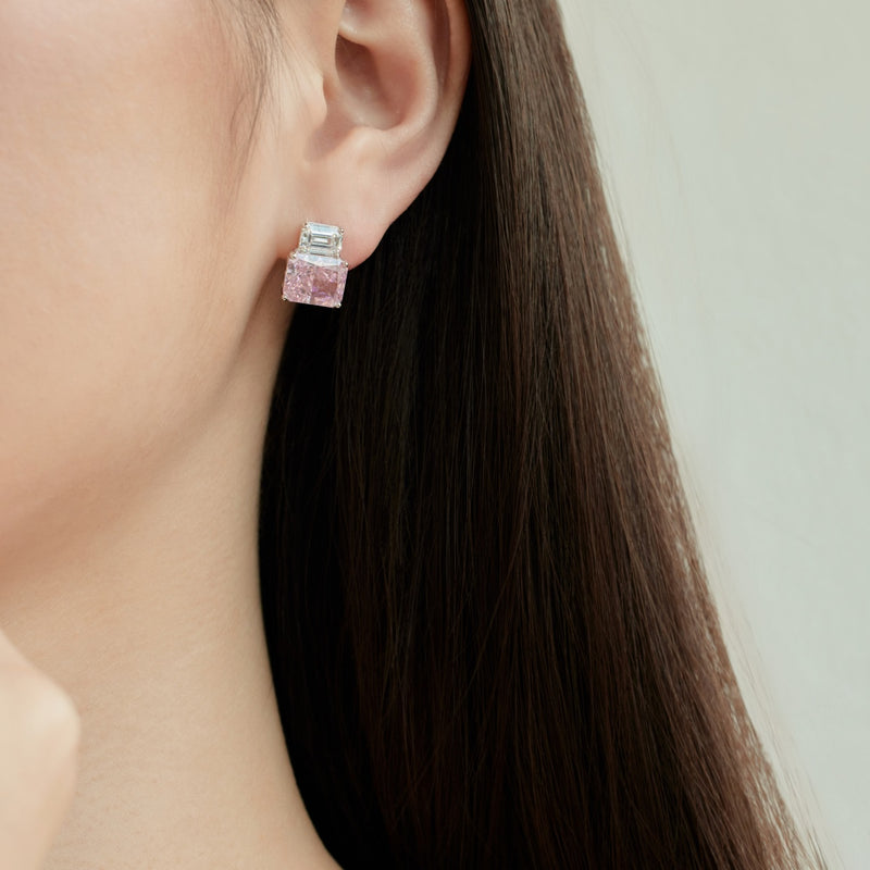 Radiant Cut Gemstone Earrings Collection