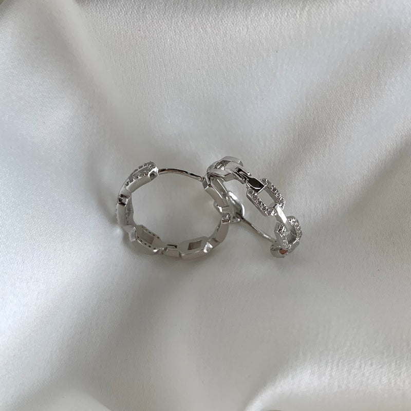 Linked Sparkle Hoop Earrings