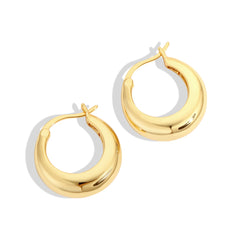 Golden Crescent Hoop Earrings