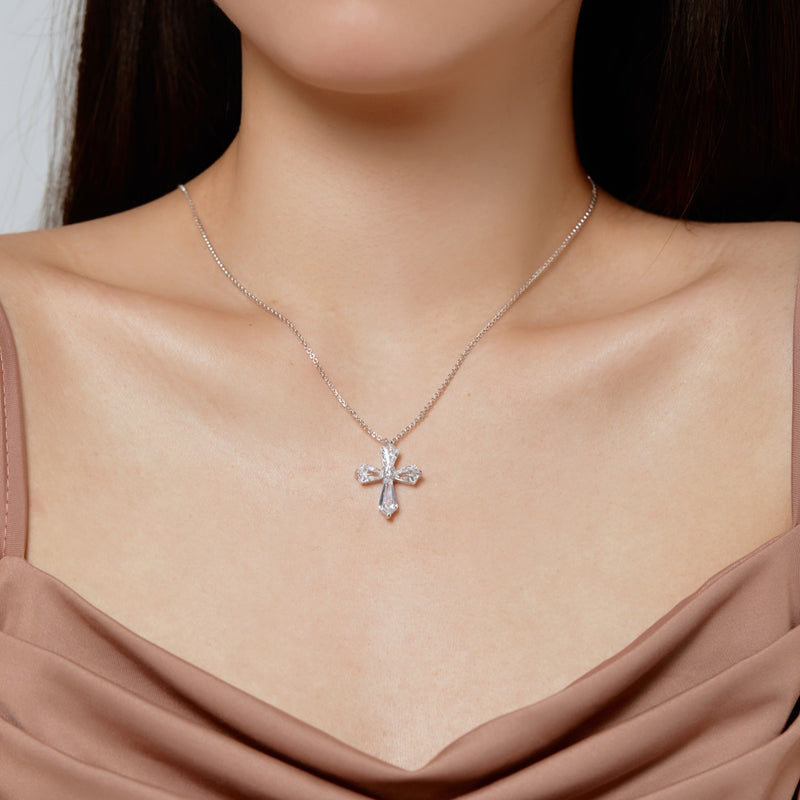 Celestial Radiance Cross Necklace