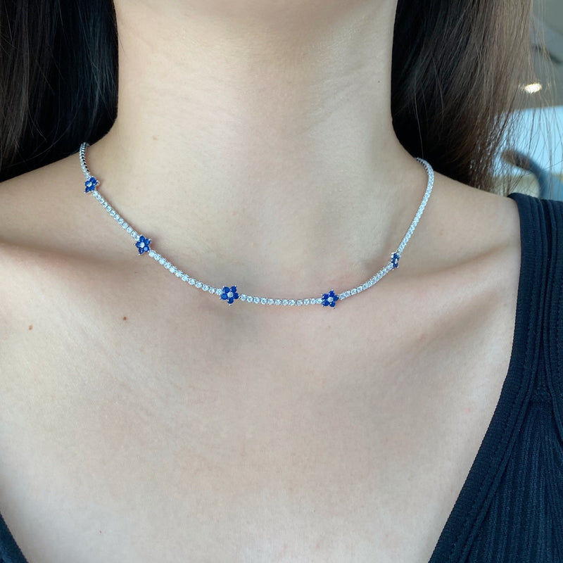 Midnight Sapphire Bloom Necklace