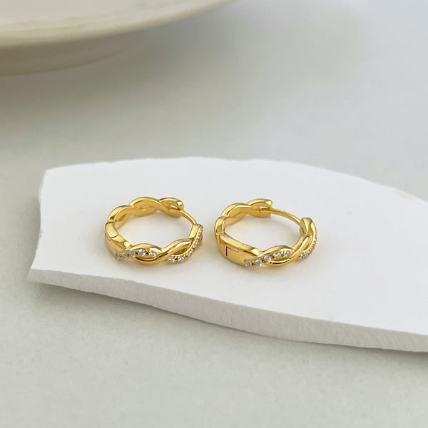 Twist Link Hoop Earrings