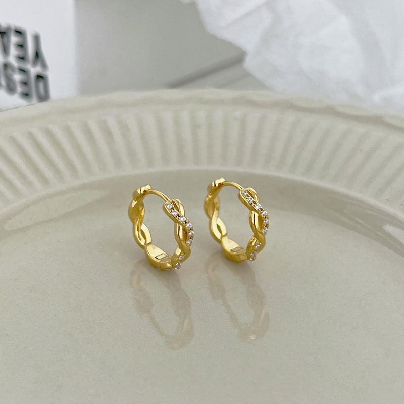 Twist Link Hoop Earrings