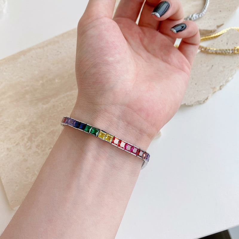 Radiant Rainbow Square Bracelet