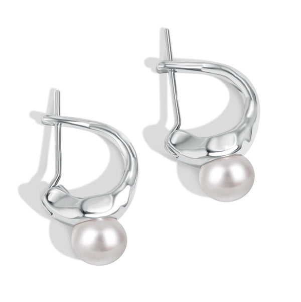 Modern Pearl Drop Earrings