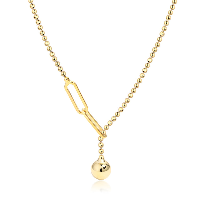 Golden Sphere Charm Necklace