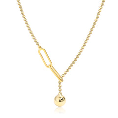 Golden Sphere Charm Necklace