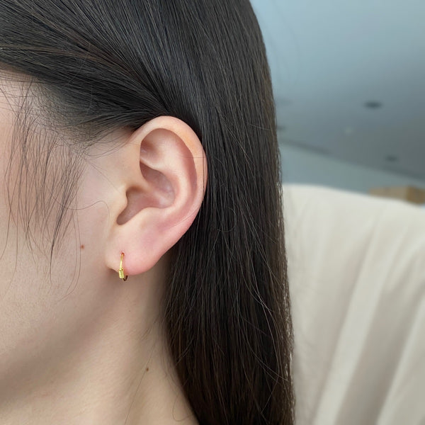 Golden Spiral Hoop Earrings