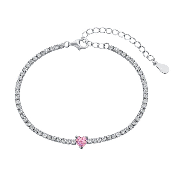 Heart Ice-Cut Solitaire Bracelet