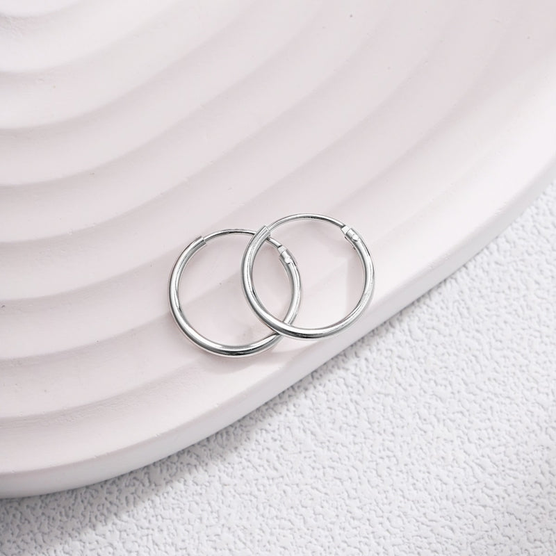 Minimalist Silver Hoop Earrings