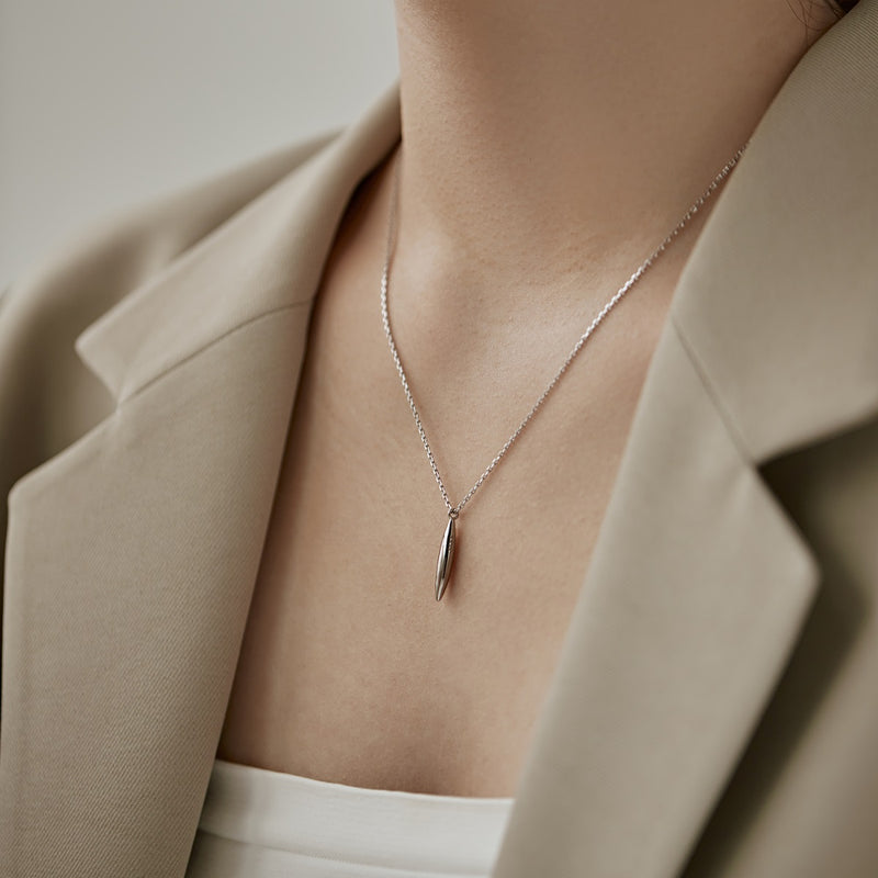 Sleek Silver Drop Necklace