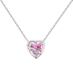 Pink Heart Glow Necklace