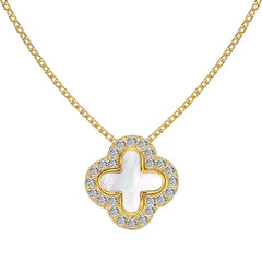 Opalescent Cross Charm Necklace