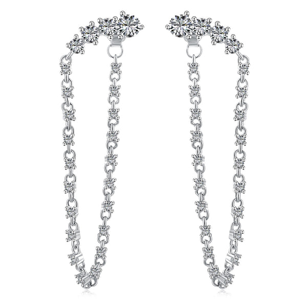 Crystal Chain Drapes Earrings