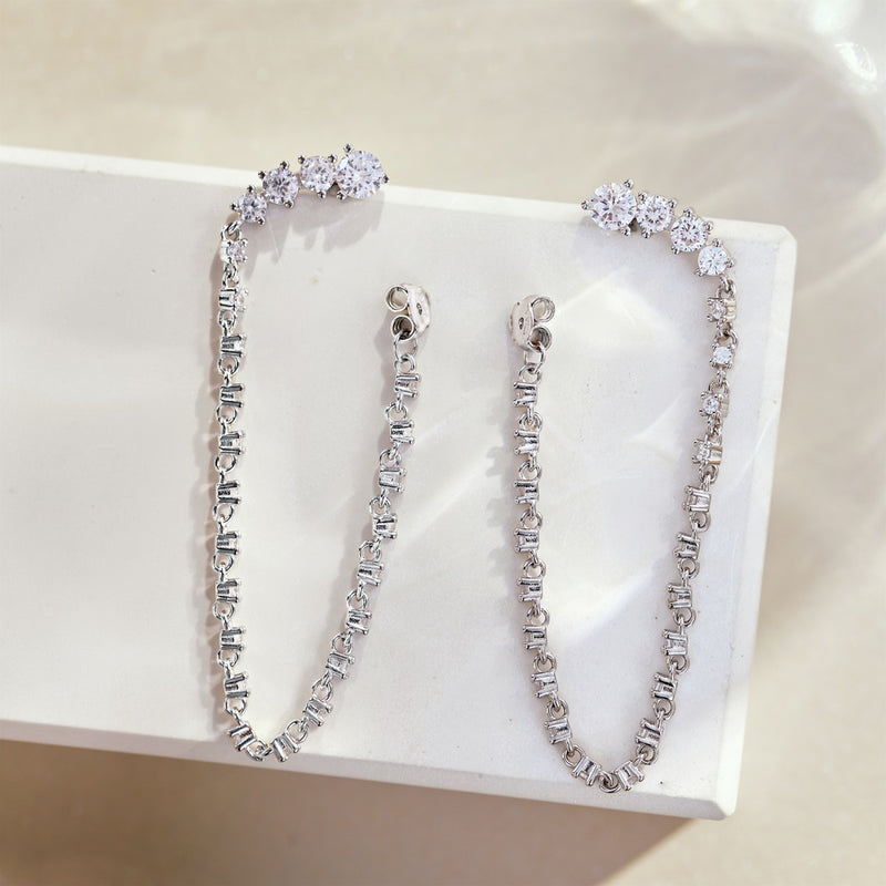 Crystal Chain Drapes Earrings