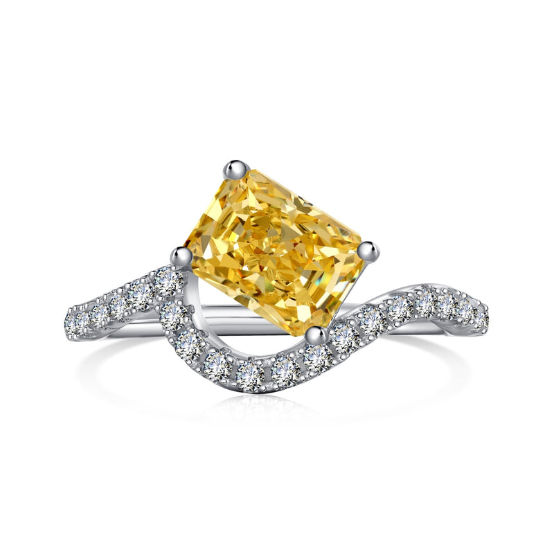 Radiant Twist Solitaire Ring