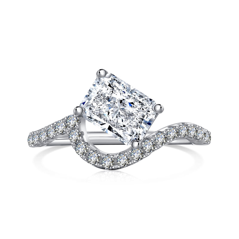 Radiant Twist Solitaire Ring