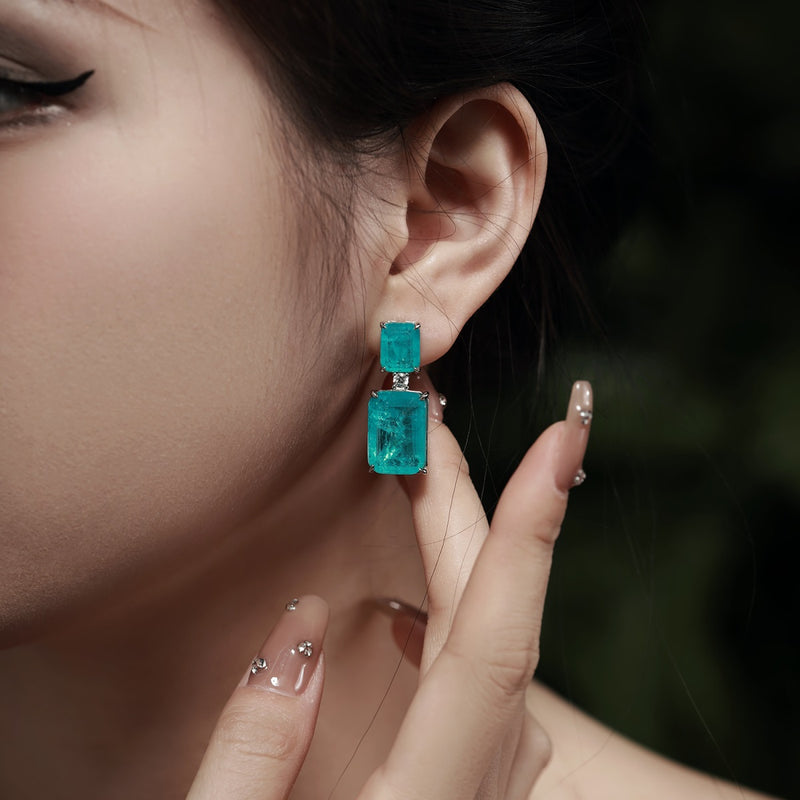 Oceanic Elegance Paraiba Blue Earrings